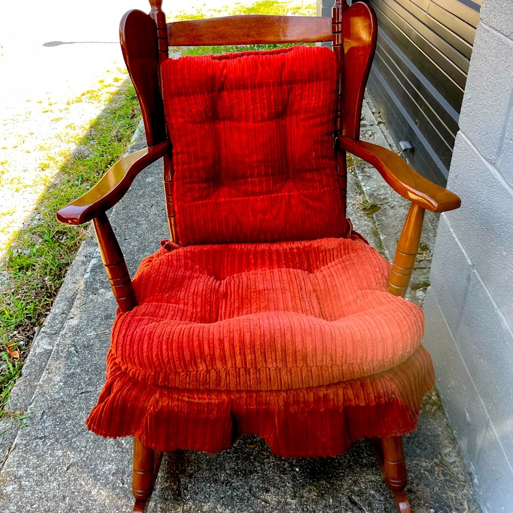 Mid Century Maple Wing Sides Rocking Chair